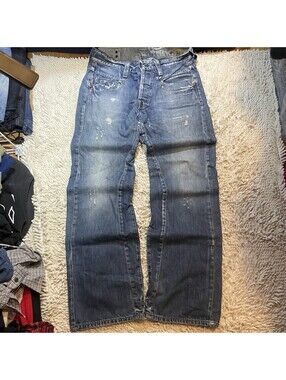 Vintage G-Star Raw Jeans Men's 34x32 Faded Distressed Loose Curved Denim Y2K